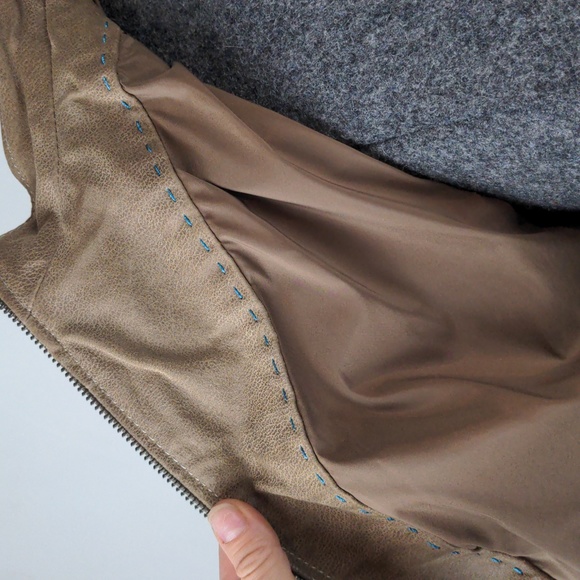 Danier suede Taupe moto jacket large - Picture 4 of 8